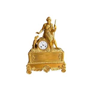 Bronze Clock Shepherd And His Dog 