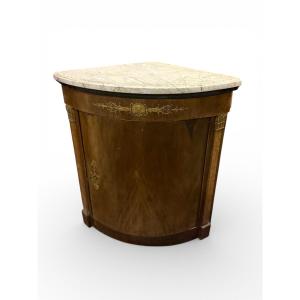 Wood And Marble Corner Unit