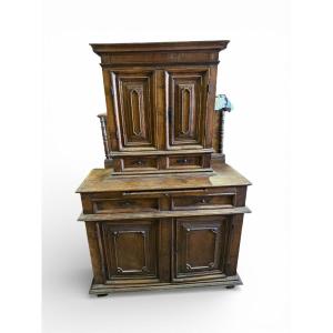  Two-part Narrowed Walnut Sideboard, 17th Century