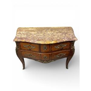 Marquetry Commode In The Style Of A Tomb, Dating From The 15th Century, Stamped "de Mondon".