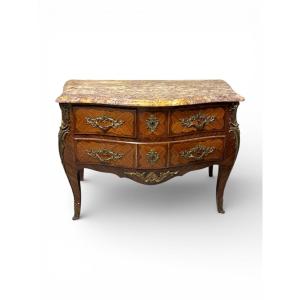 Marquetry Commode In The Style Of A Tomb, Dating From The 15th Century, Stamped "de Mondon".