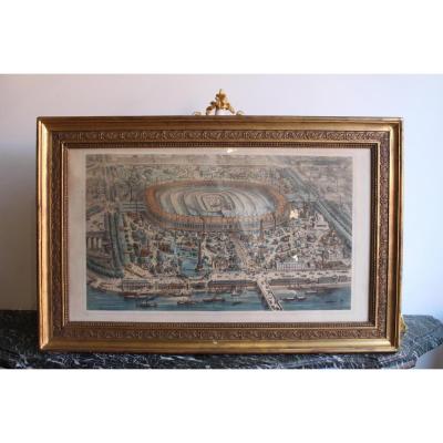 XIXth Century Engraving Of The World Exhibition In Paris 1967
