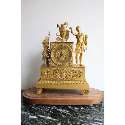19th Century Restauration Gilt Bronze Clock Gardener