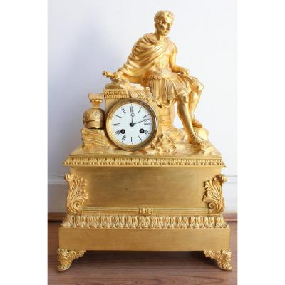 19th C. Clock Representing A Roman General