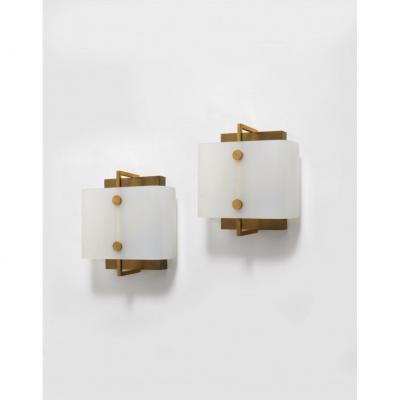 Pair Of Wall Lights By Gilbert Poillerat 1962