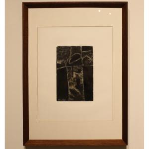 Abstract Painting - Gouache On Dated Paper