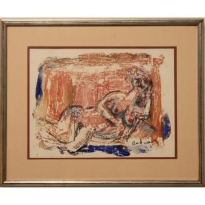 Female Nude - Reclining Woman - Signed And Dated 