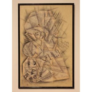 Mixed Media, Russian Cubofuturism, Dated 1953