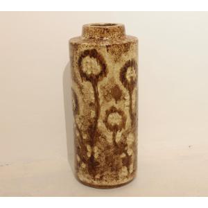 Large Ceramic Pot With Floral Decoration