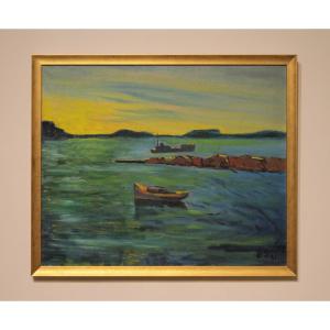 Jean Guindon "le Brusc" - Oil On Canvas Dated 1951