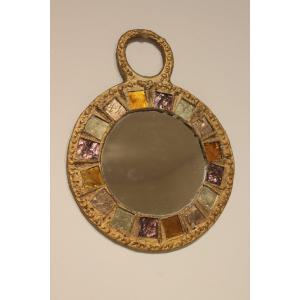 Brutalist Mirror Made Of Lead And Talosel By Irena Jaworska