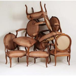 Very Beautiful Series Of 6 Transition Period Armchairs.