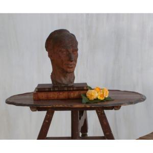 Terracotta Sculpture Of A Bust.