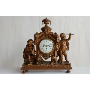 Pendulum In Golden Wood, 18th Century. 