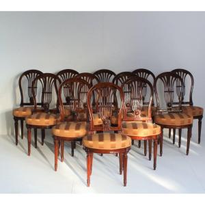 Set Of 12 Period Chairs L XVI