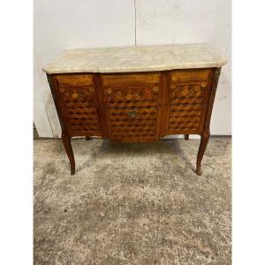 COMMODE  SAUTEUSE D' EPOQUE LOUIS XVI  