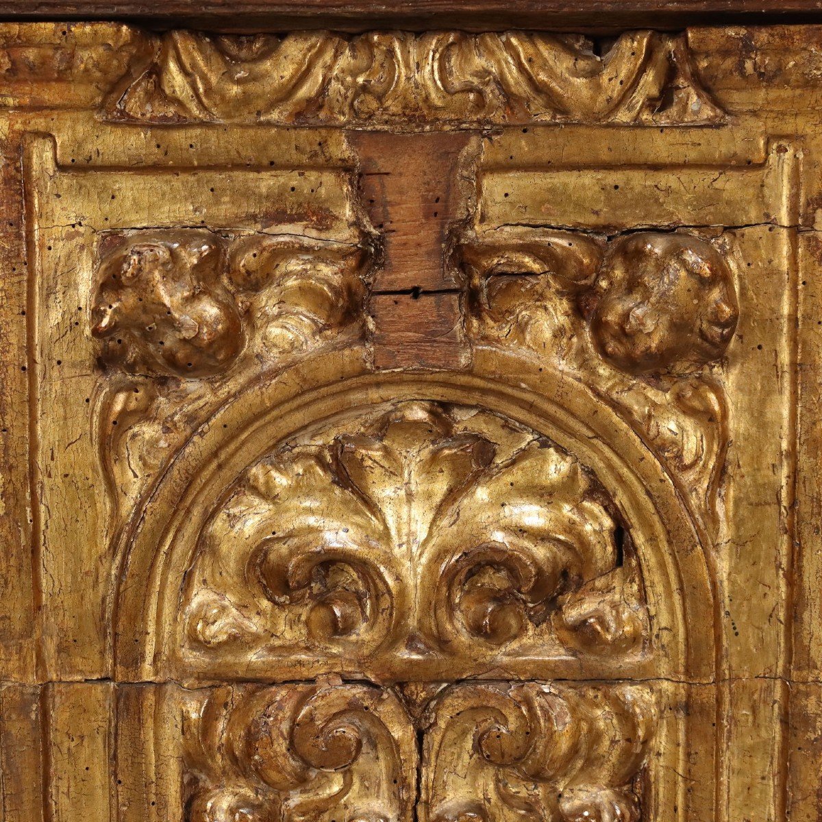 Cassapanca in Legno Intagliato e Dorato Italia XIX Secolo-photo-2