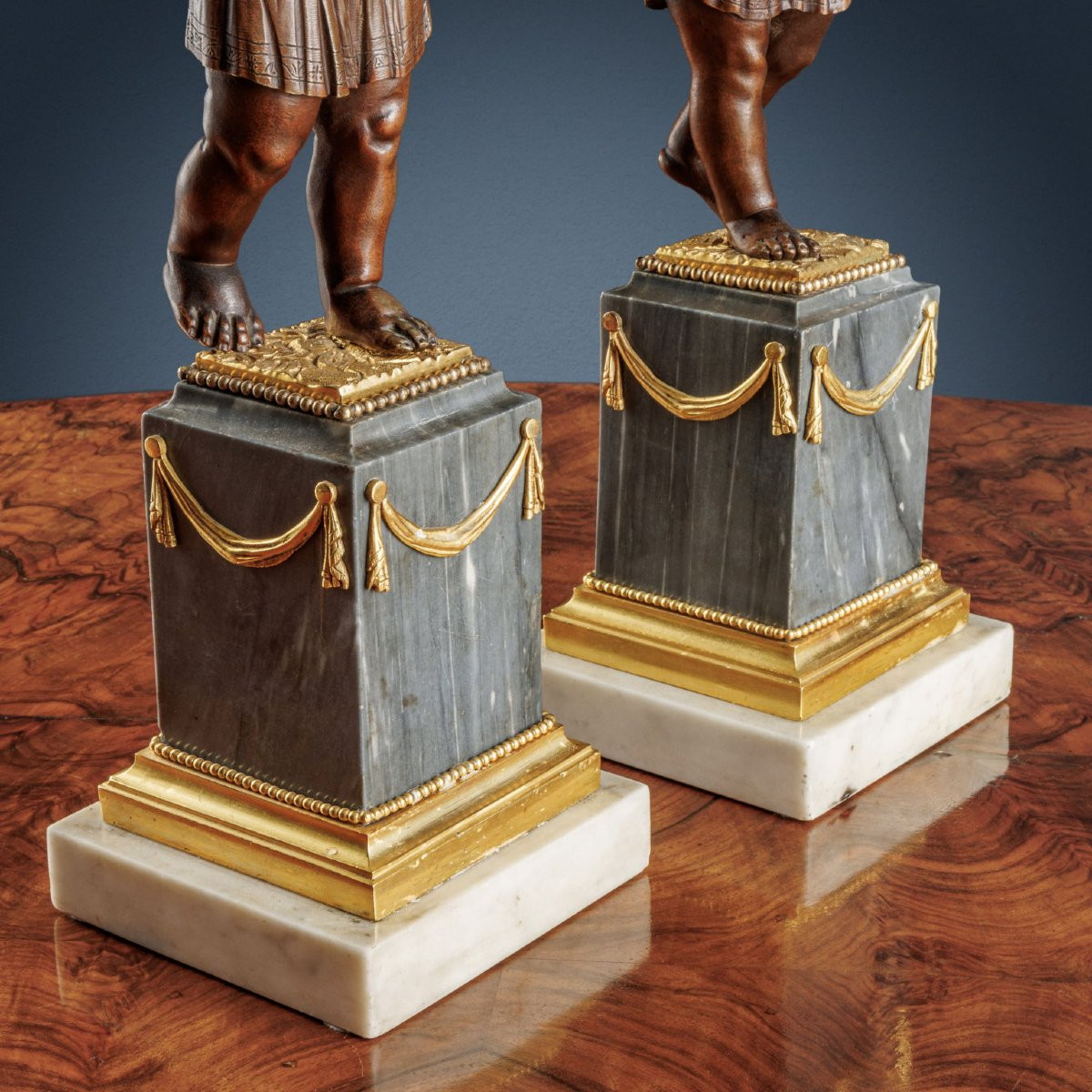 Coppia di Candelieri, In bronzo e marmo, Parigi 1783-photo-1