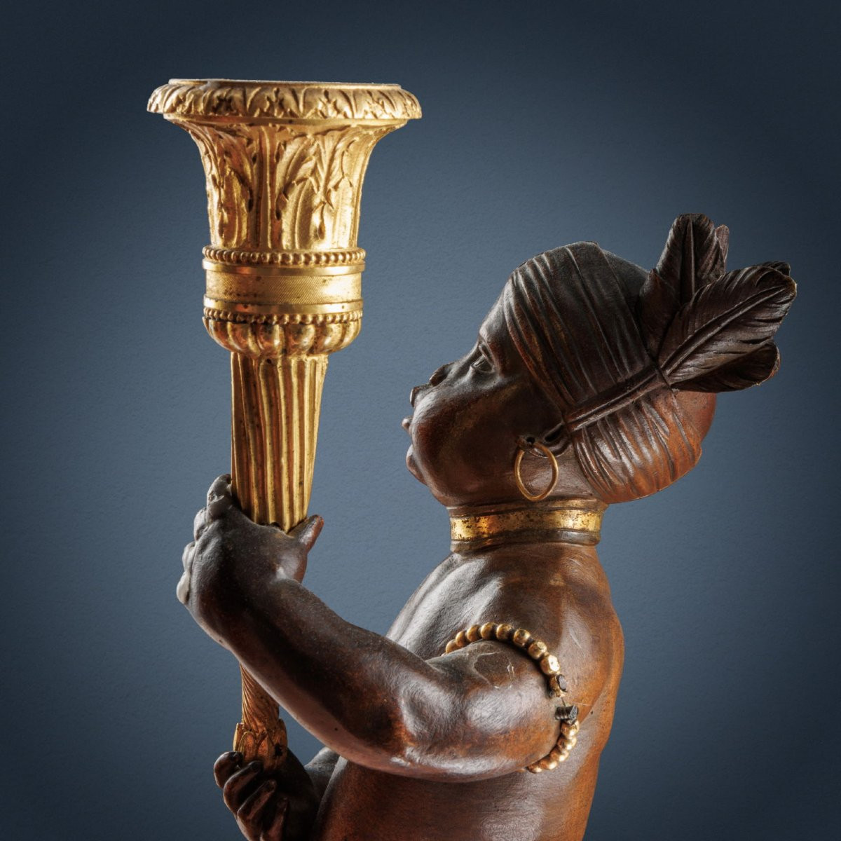 Coppia di Candelieri, In bronzo e marmo, Parigi 1783-photo-4