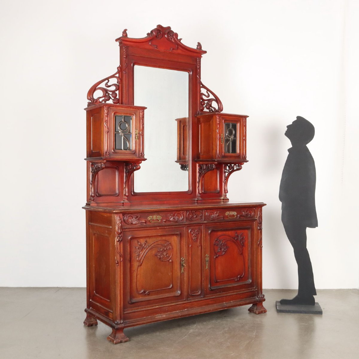 Credenza Liberty in Noce Italia Fine XIX – Inizio XX Secolo-photo-2