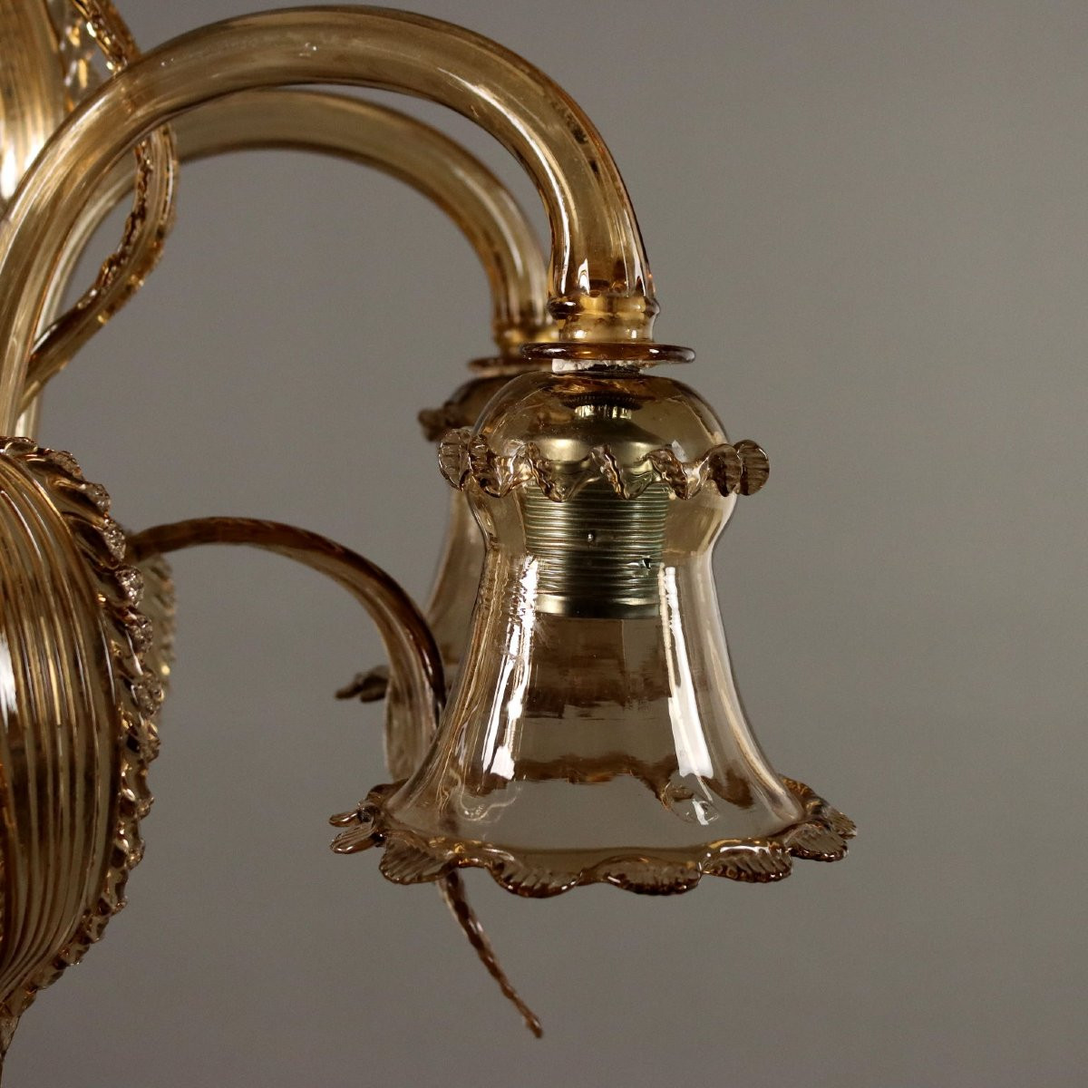 Lampadario in Vetro Soffiato Veneziano Murano XX Secolo-photo-2