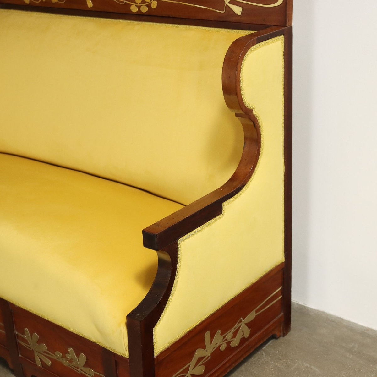 Divano ad Angolo Liberty Italia Fine XIX – Inizio XX Secolo-photo-3