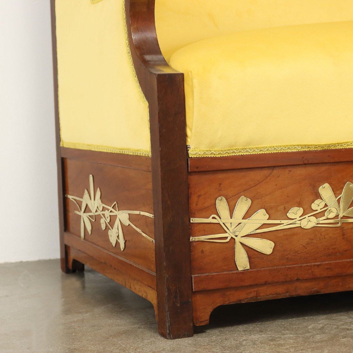 Divano ad Angolo Liberty Italia Fine XIX – Inizio XX Secolo-photo-4