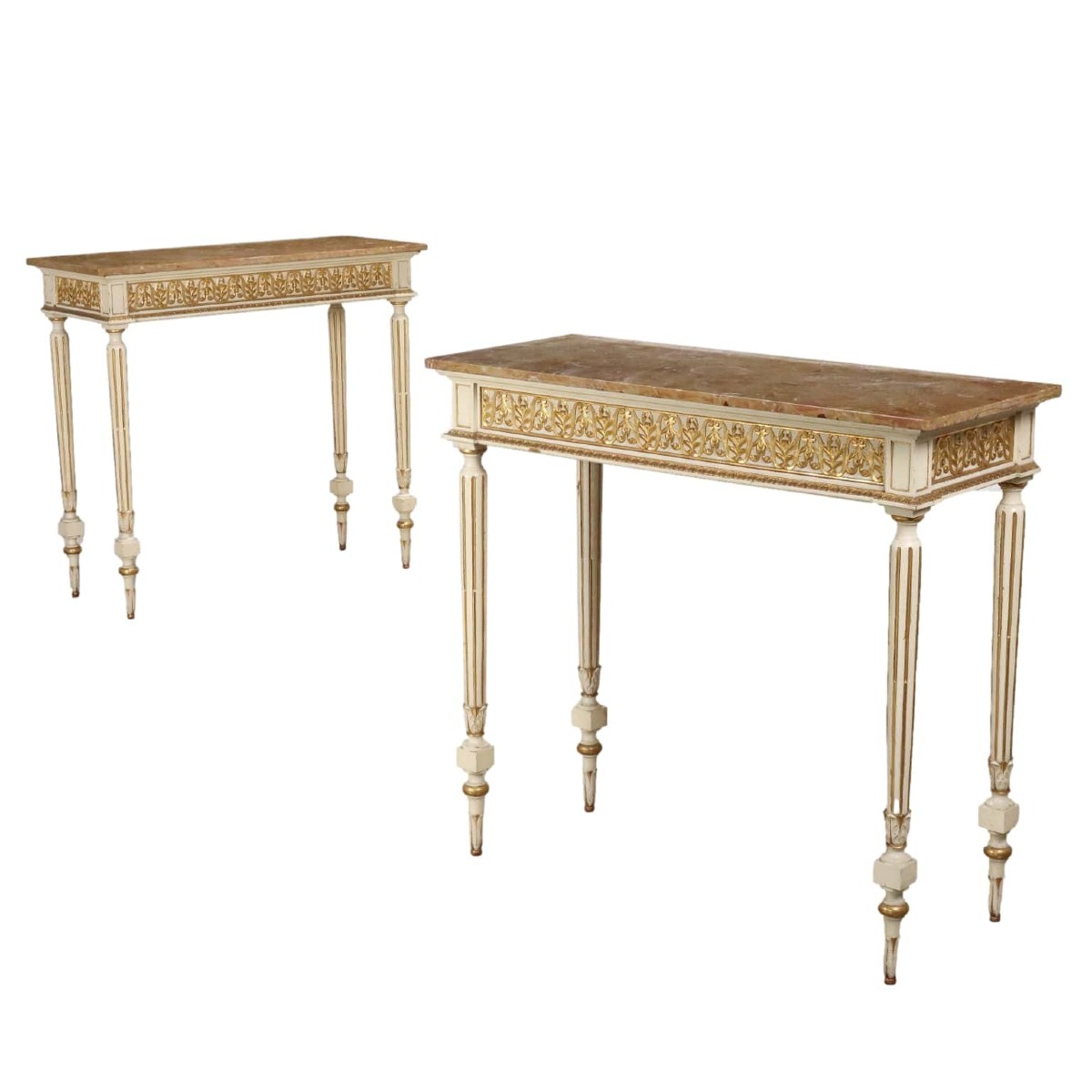 Coppia Consolle in Stile Neoclassico Italia Ultimo Quarto XIX Secolo