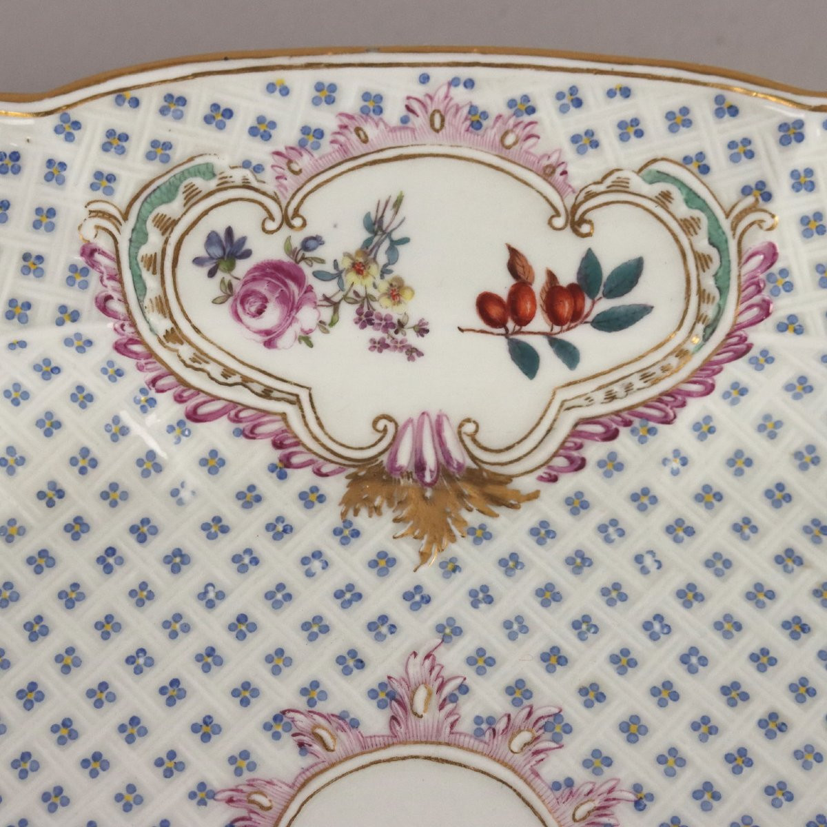 Zuppiera con Piatto in Porcellana di Meissen Germania Seconda Metà '800-photo-2