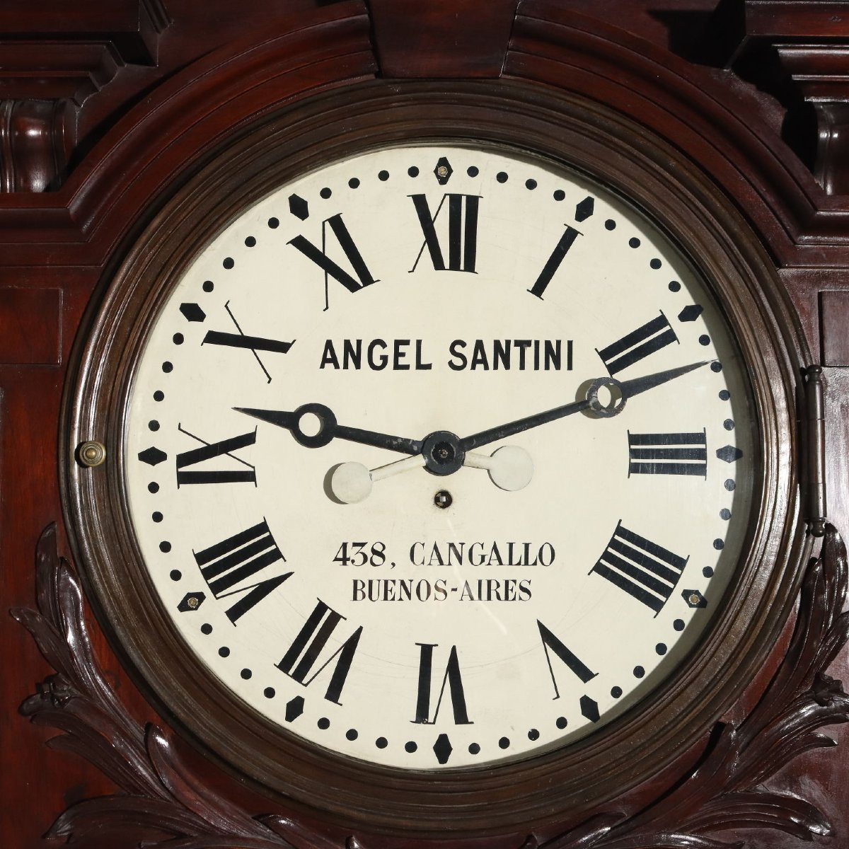 Grande Orologio Industrial in Mogano Argentina Fine XIX Secolo-photo-3