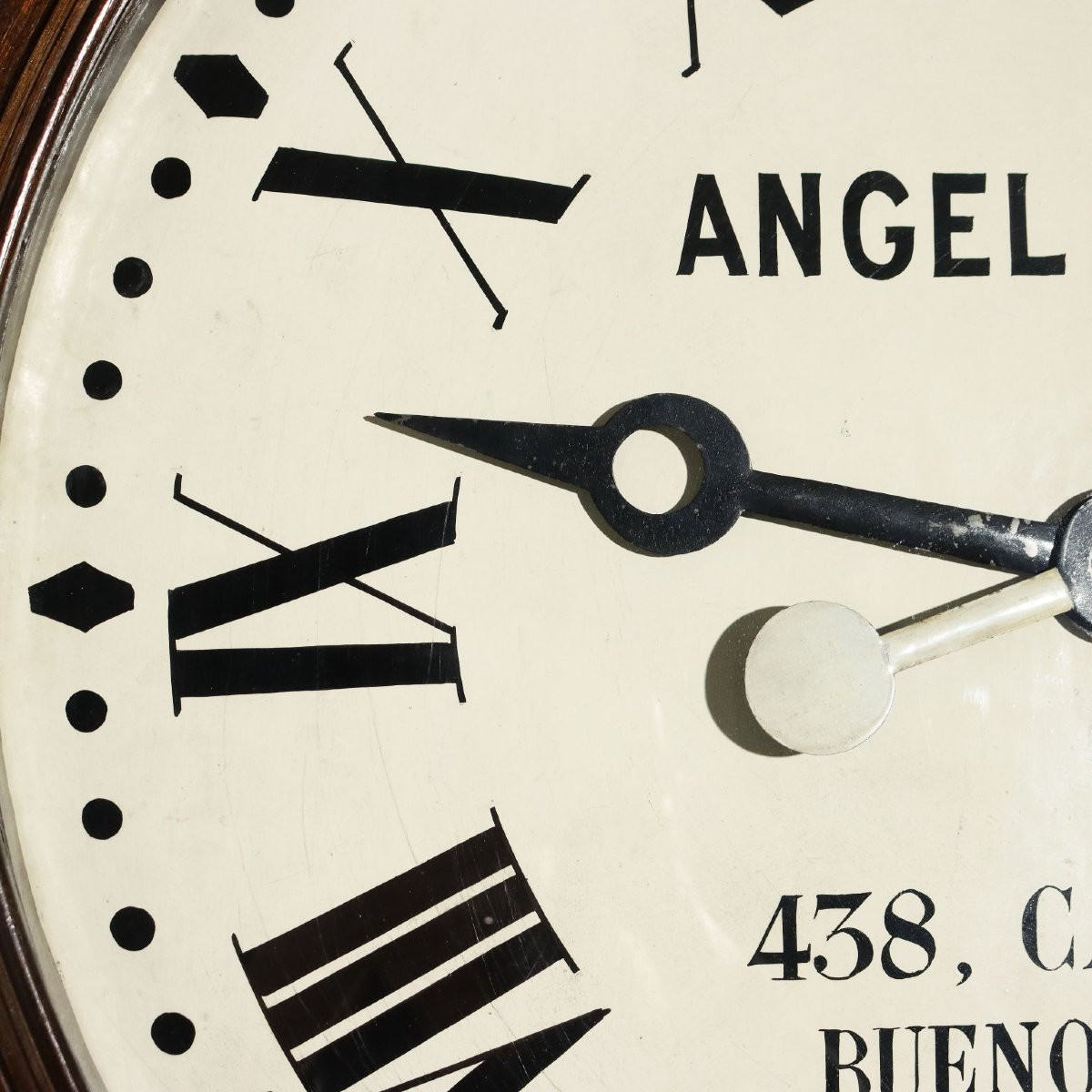 Grande Orologio Industrial in Mogano Argentina Fine XIX Secolo-photo-4
