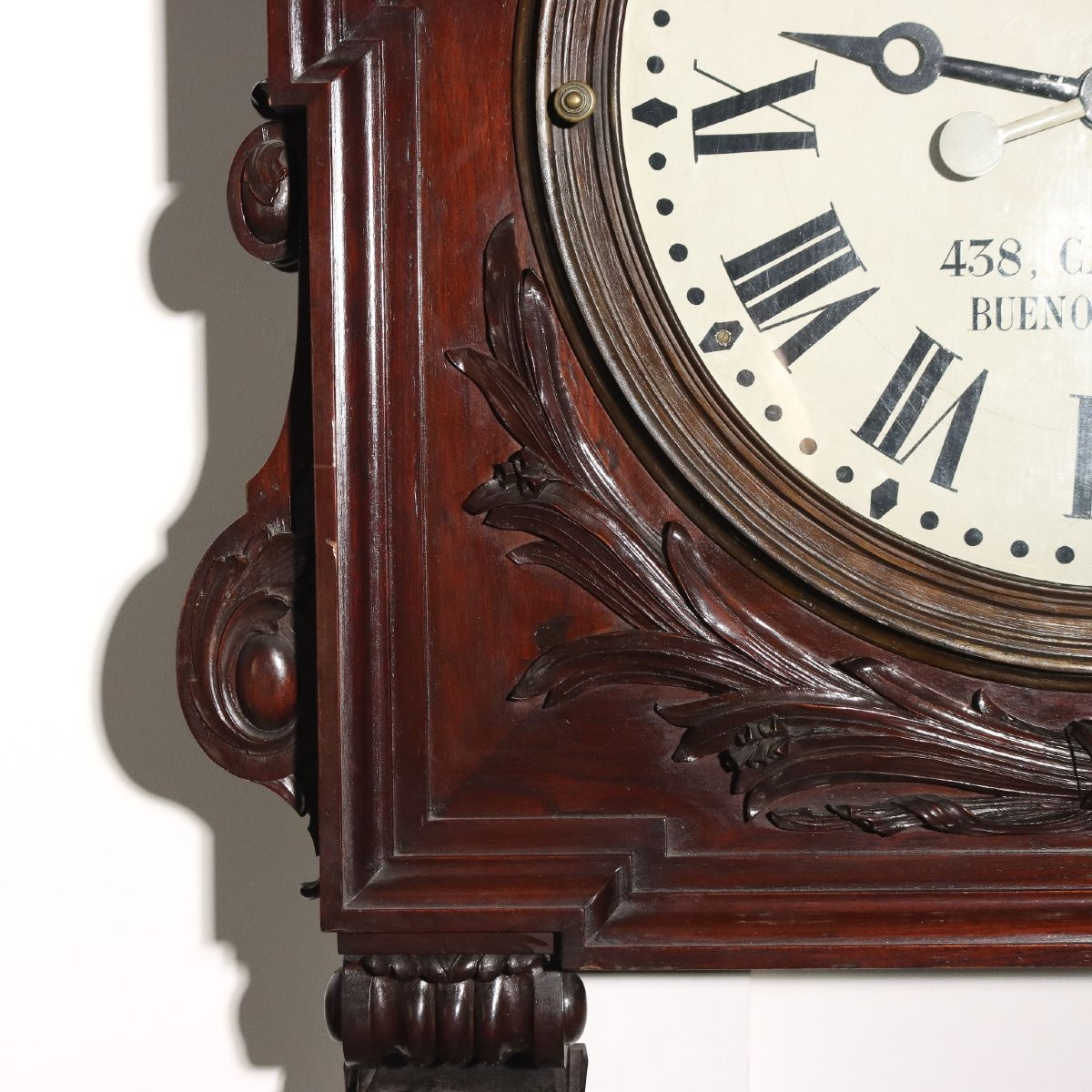 Grande Orologio Industrial in Mogano Argentina Fine XIX Secolo-photo-3