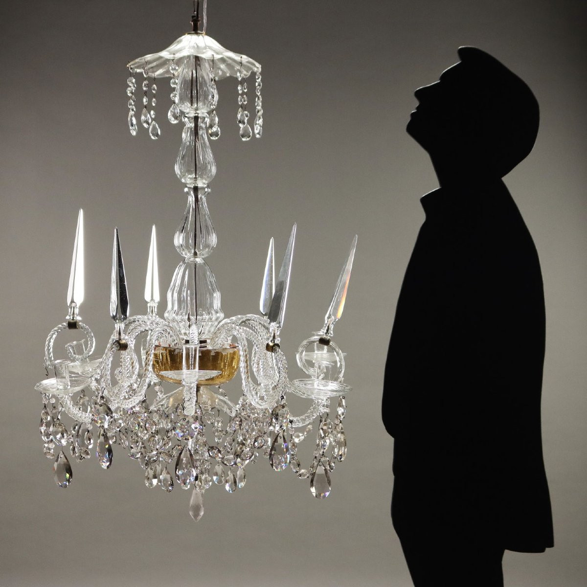Lampadario Veneziano in vetro soffiato Murano, metà XIX Secolo-photo-2
