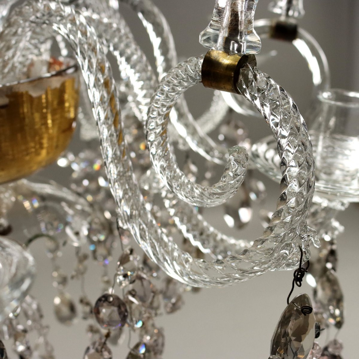 Lampadario Veneziano in vetro soffiato Murano, metà XIX Secolo-photo-2