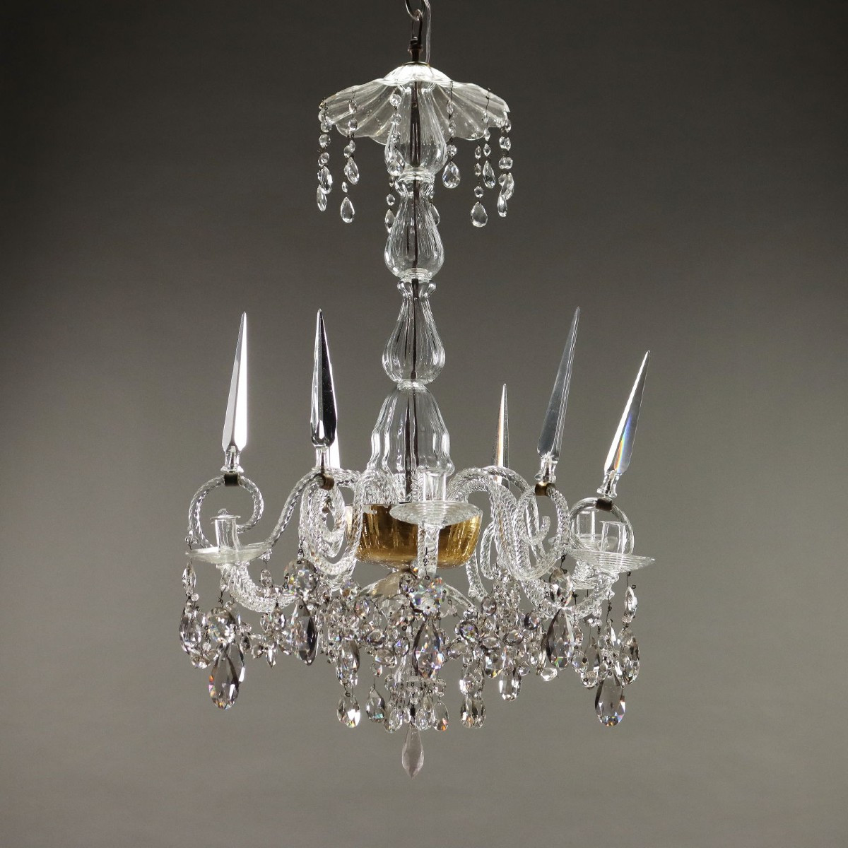 Lampadario Veneziano in vetro soffiato Murano, metà XIX Secolo