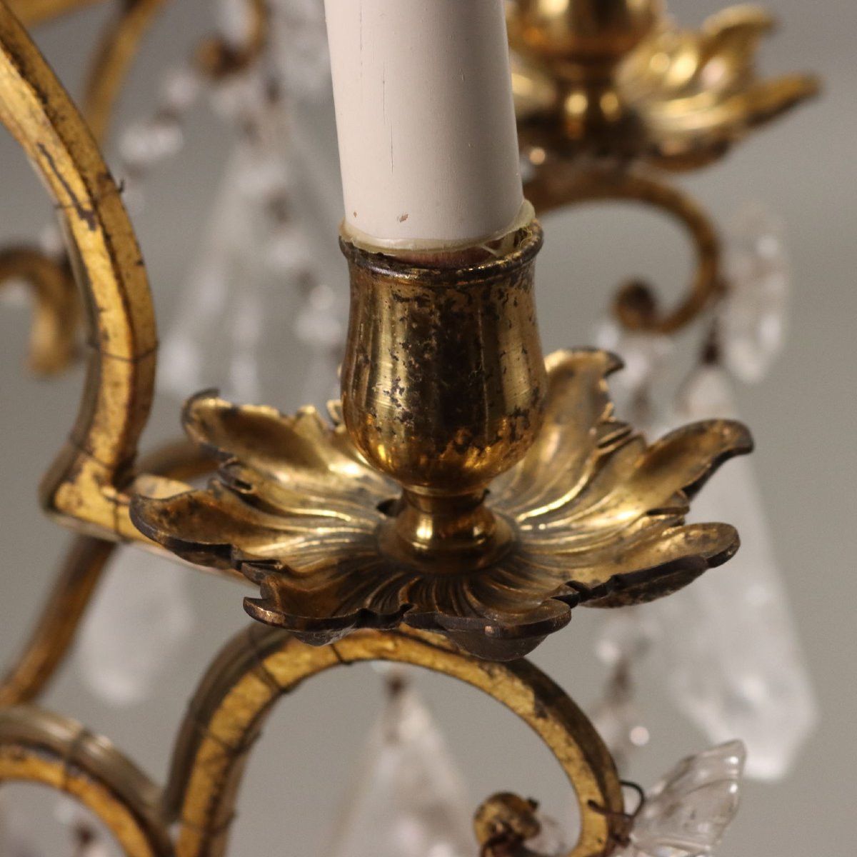 Lampadario in Ferro Battuto Italia Fine XIX Secolo-photo-6