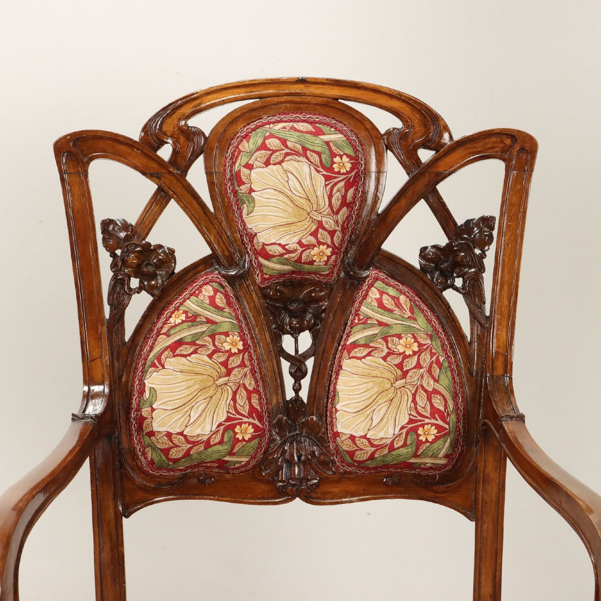 Coppia di Poltroncine Liberty Italia Fine XIX Inizio XX Secolo-photo-3