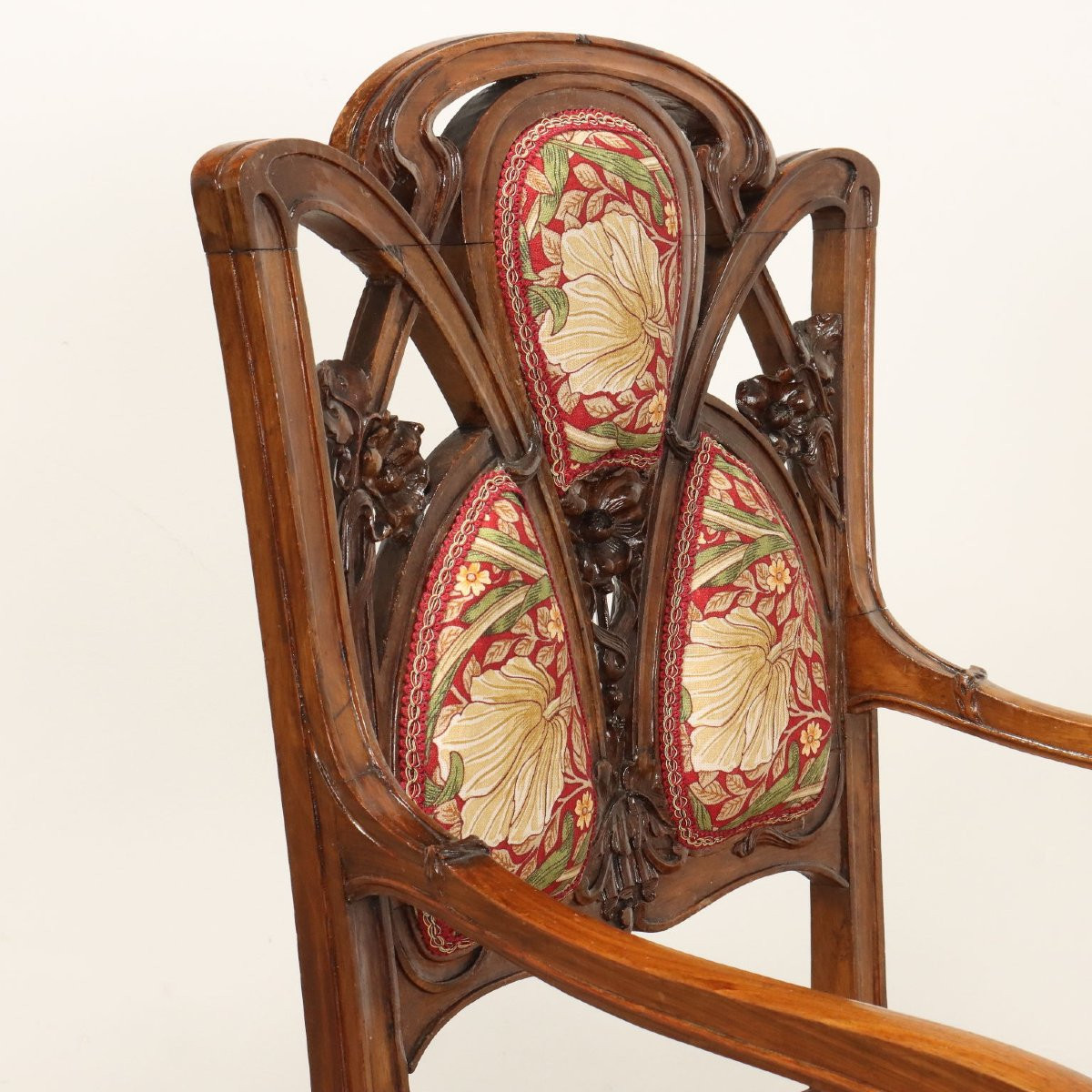 Coppia di Poltroncine Liberty Italia Fine XIX Inizio XX Secolo-photo-4