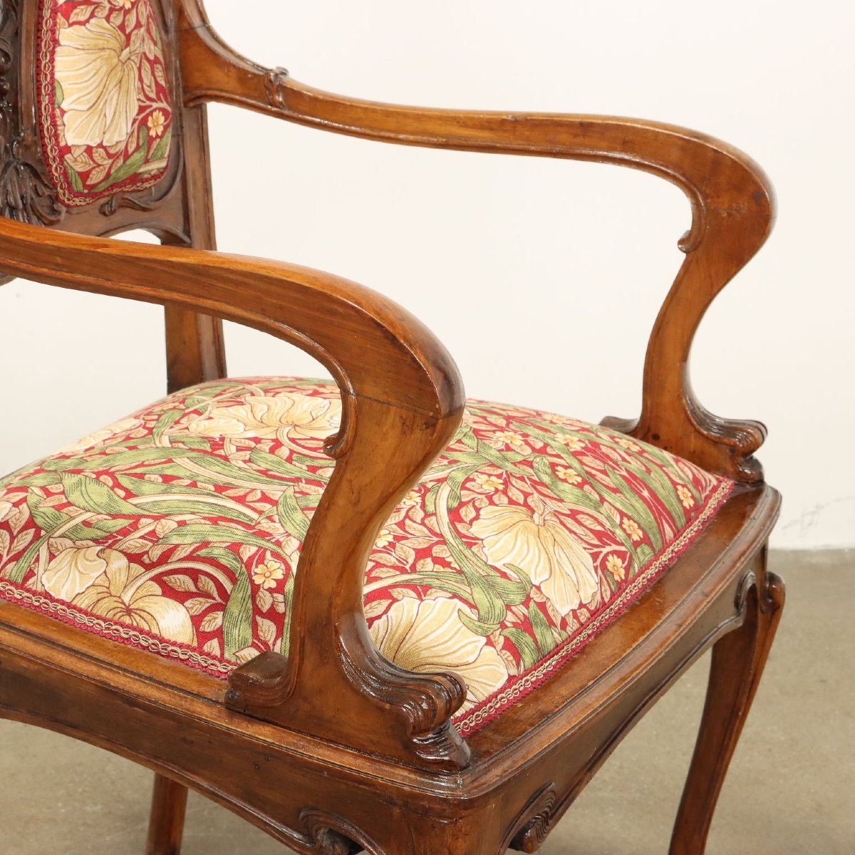 Coppia di Poltroncine Liberty Italia Fine XIX Inizio XX Secolo-photo-1