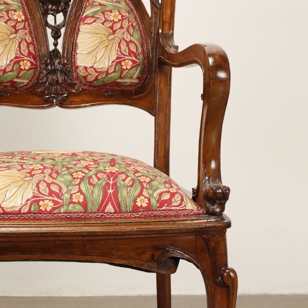 Coppia di Poltroncine Liberty Italia Fine XIX Inizio XX Secolo-photo-2