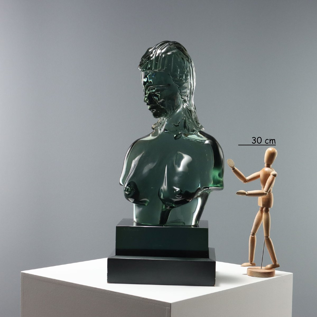 Busto di Giovane Donna in Vetro Loredano Rosin Italia 1975-photo-2