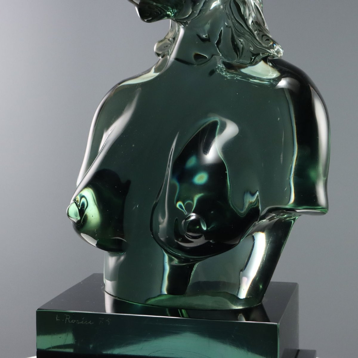 Busto di Giovane Donna in Vetro Loredano Rosin Italia 1975-photo-4