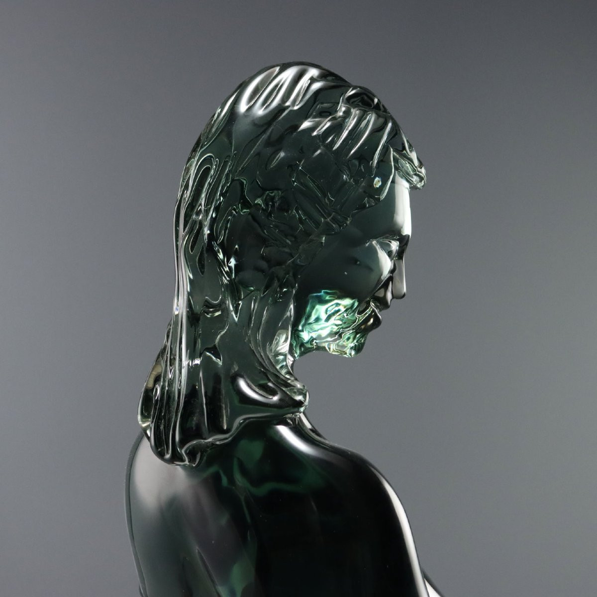 Busto di Giovane Donna in Vetro Loredano Rosin Italia 1975-photo-3