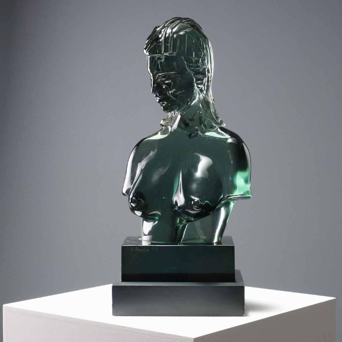 Busto di Giovane Donna in Vetro Loredano Rosin Italia 1975