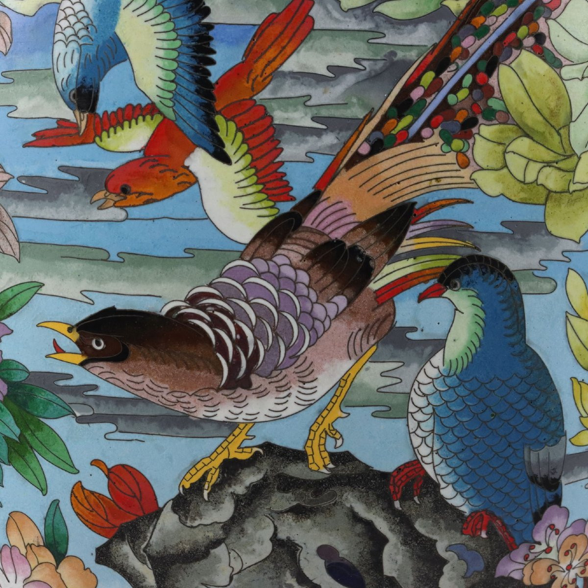 Grande Vaso Cloisonné Oriente XX Secolo-photo-5