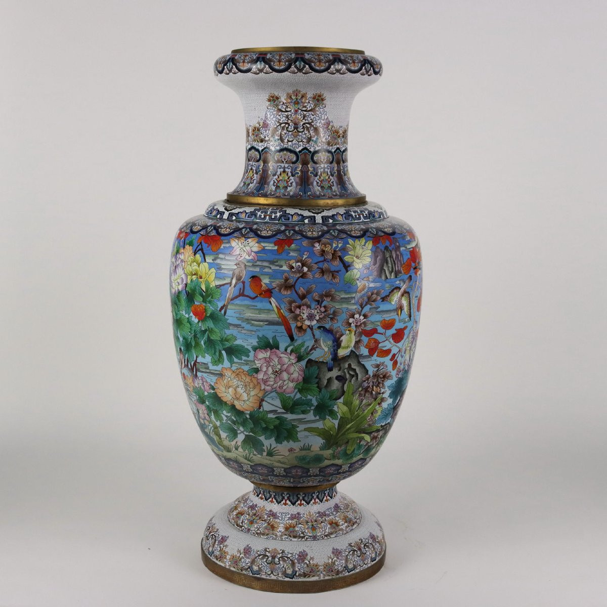 Grande Vaso Cloisonné Oriente XX Secolo-photo-7