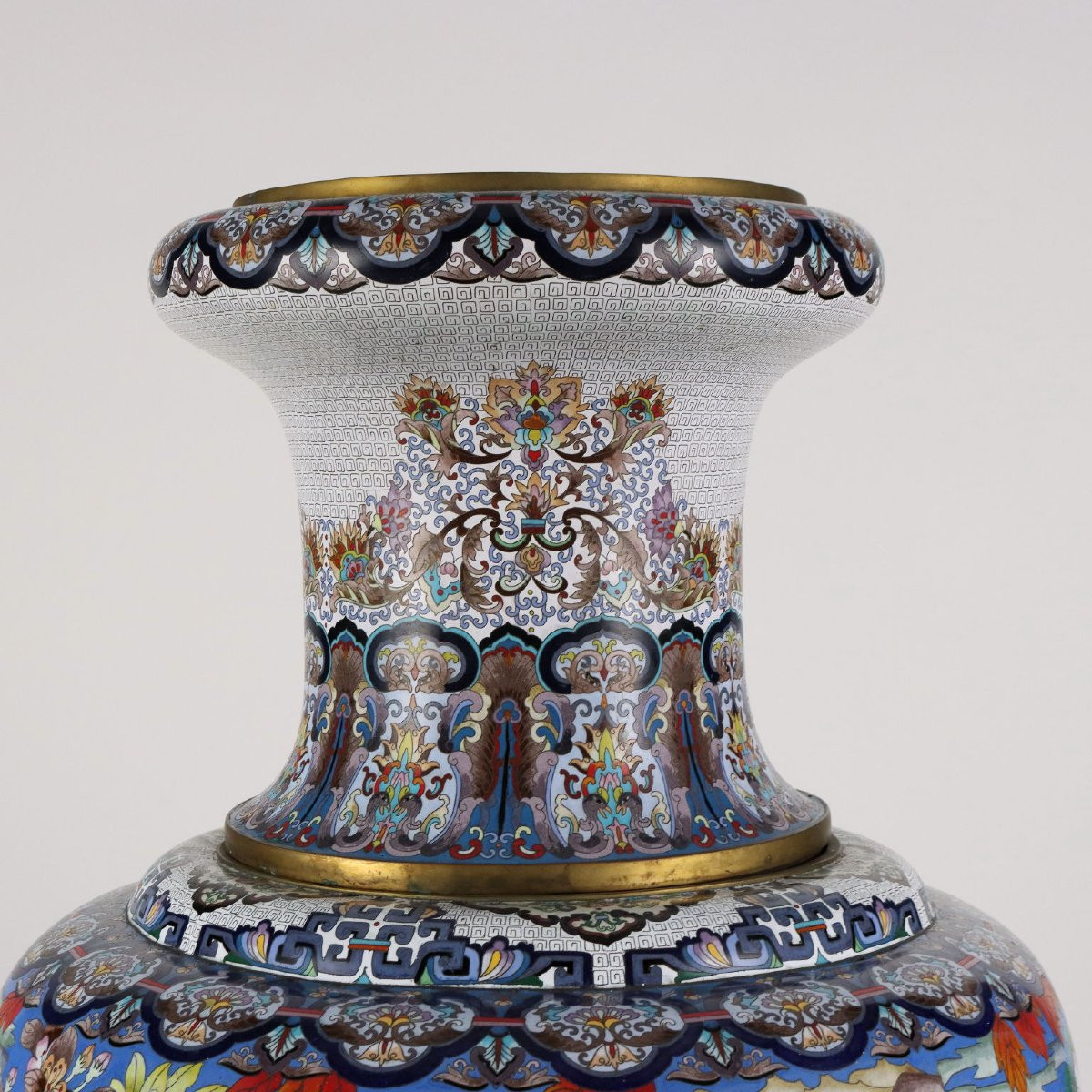 Grande Vaso Cloisonné Oriente XX Secolo-photo-8