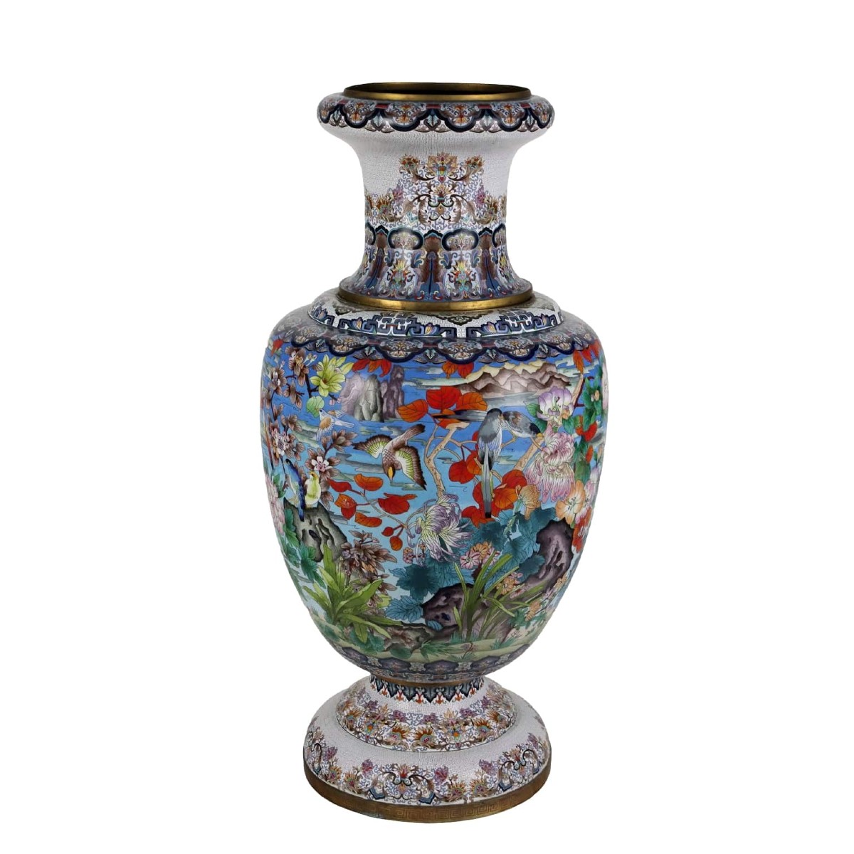 Grande Vaso Cloisonné Oriente XX Secolo