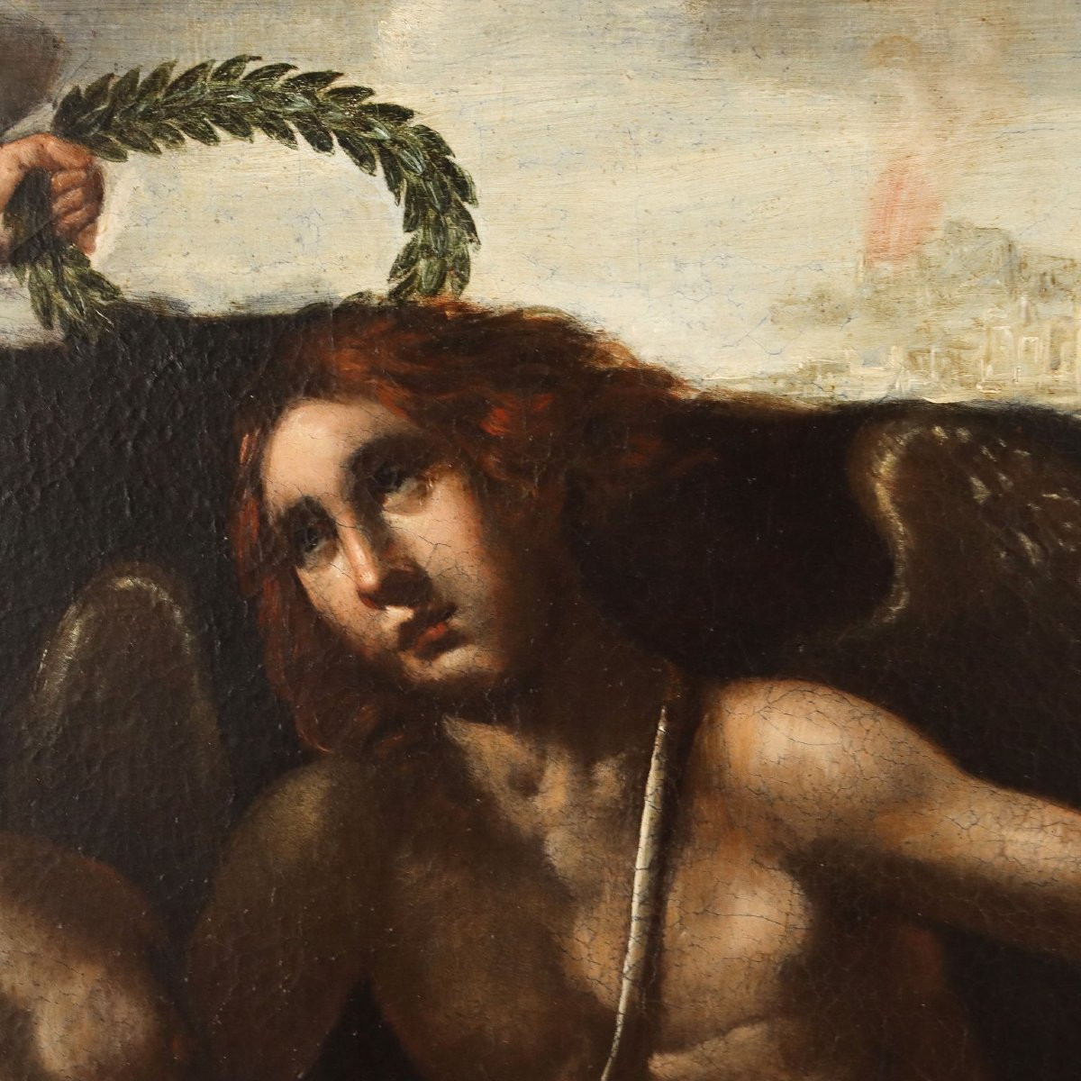 Dipinto con Scena Mitologica Amore e Psiche-photo-1