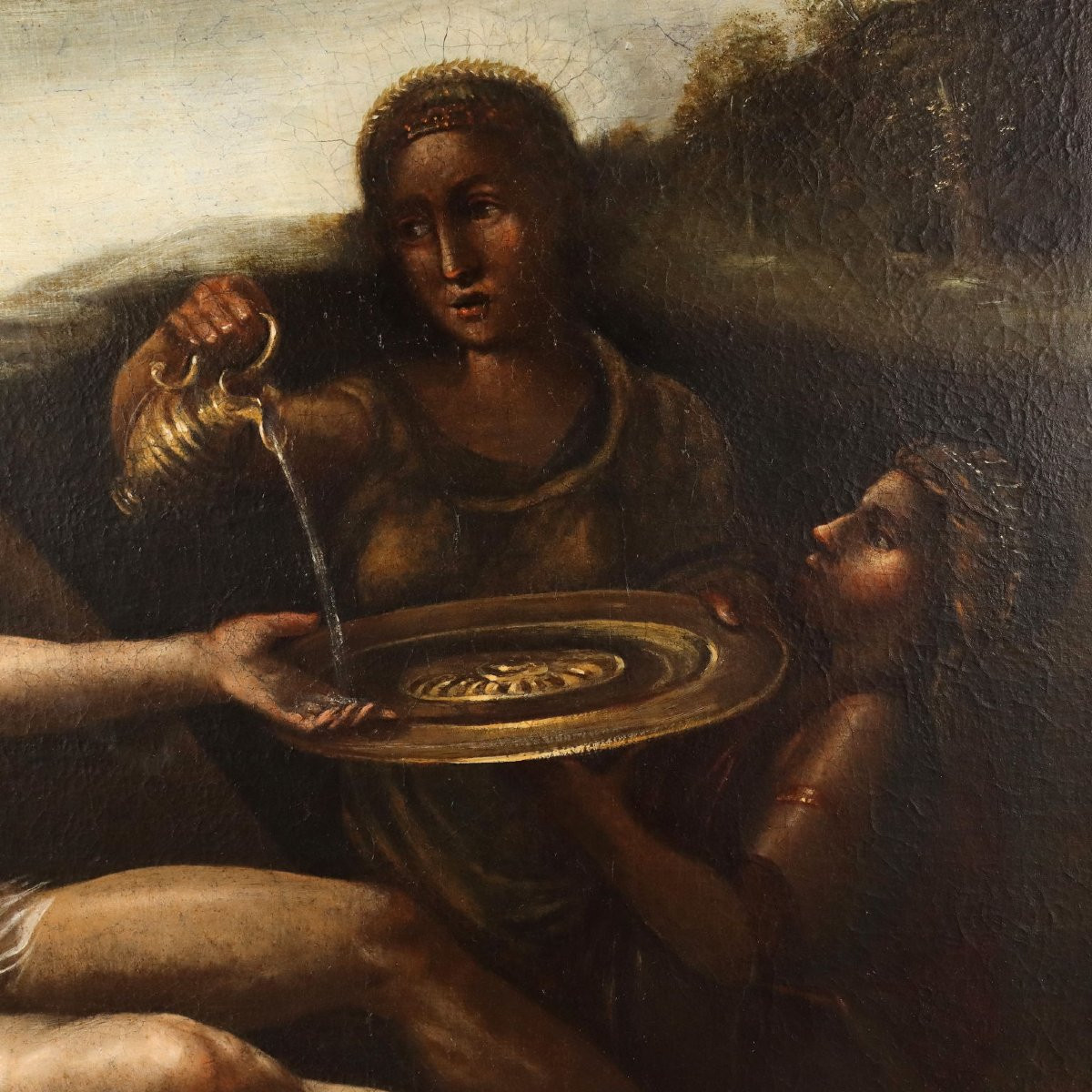 Dipinto con Scena Mitologica Amore e Psiche-photo-2